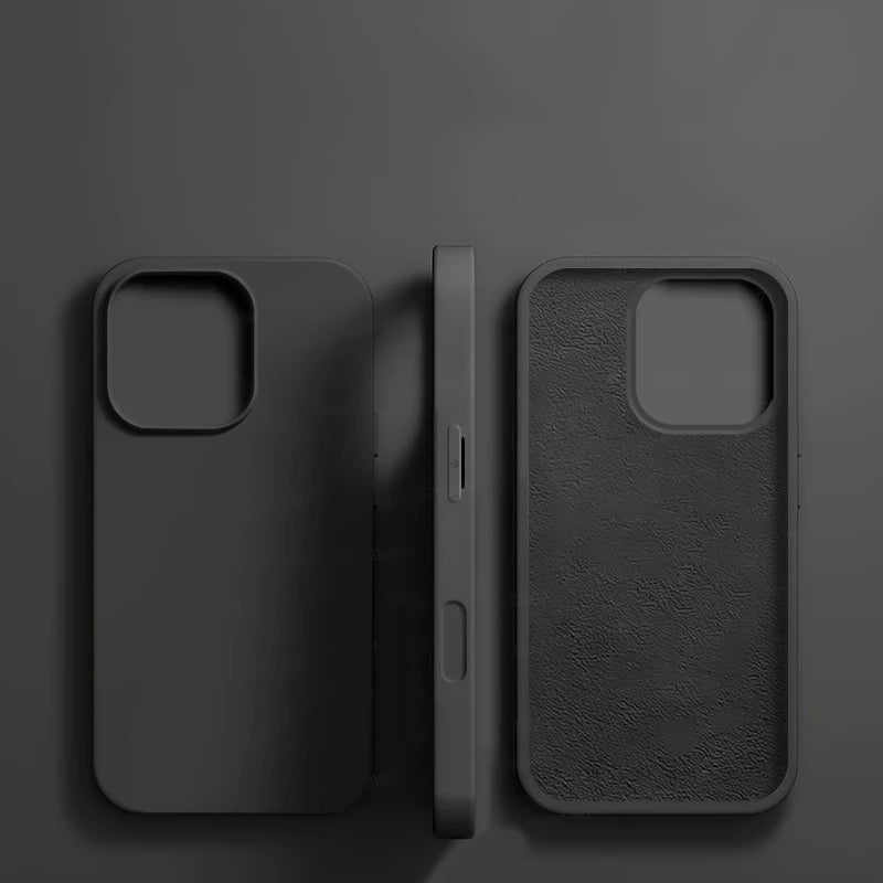 Original Liquid Silicone Phone Case For APPLE iPhone 11 13 12 14 15 16 Pro Max Plus 16E Cases Shockproof Protective Back Cover