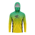 UPF50+ Hooded Fishing Shirt Built‑in Face Gaiter 3D Print Unisex Shark Fish Graphic Quick Dry Anti‑UV Outdoor Fishing Hoodie