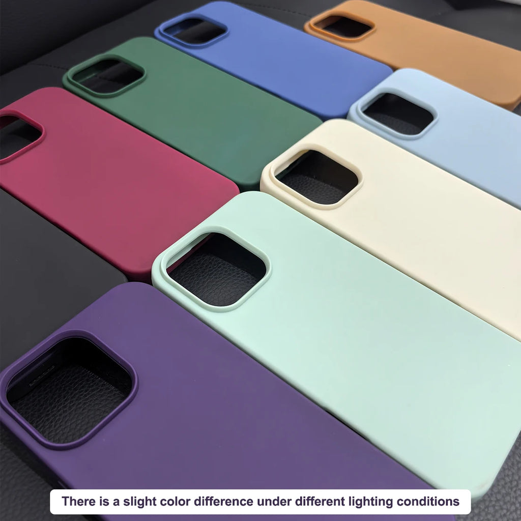 Original Liquid Silicone Phone Case For APPLE iPhone 11 13 12 14 15 16 Pro Max Plus 16E Cases Shockproof Protective Back Cover
