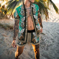 Summer Men's Shirt Loose Short Sleeve Shorts Beach Suit Quick Drying